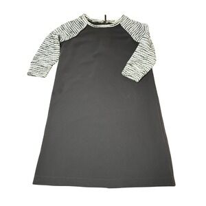 LOFT Dress Black Tweed Raglan Sleeve Career‎ Casual Dress 00P
